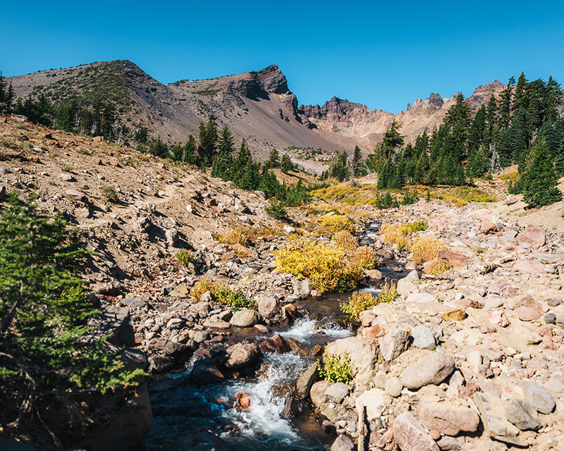 A creek in the Central Cascades Wilderness area near Bend, OR