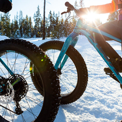 Fat bikes in the snow in Bend, OR