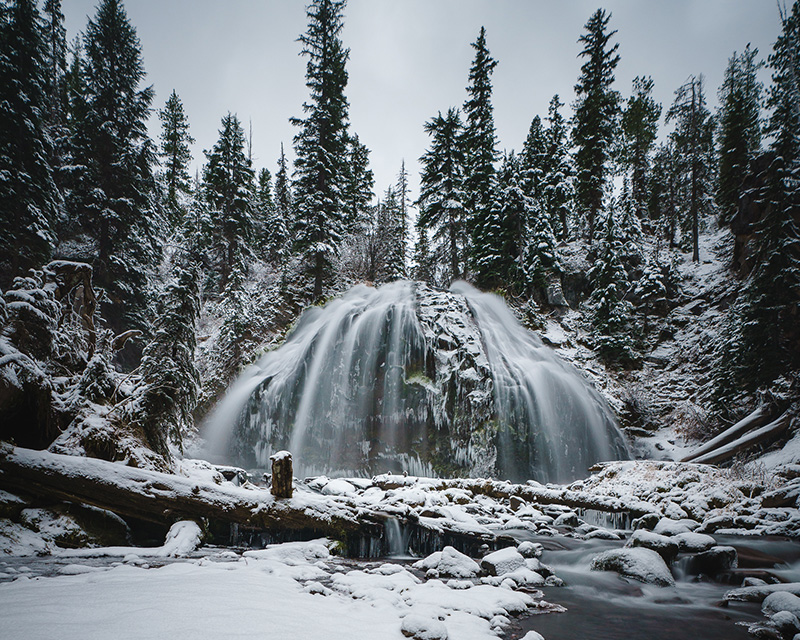 Wychus Falls in the winter, near Bend, OR