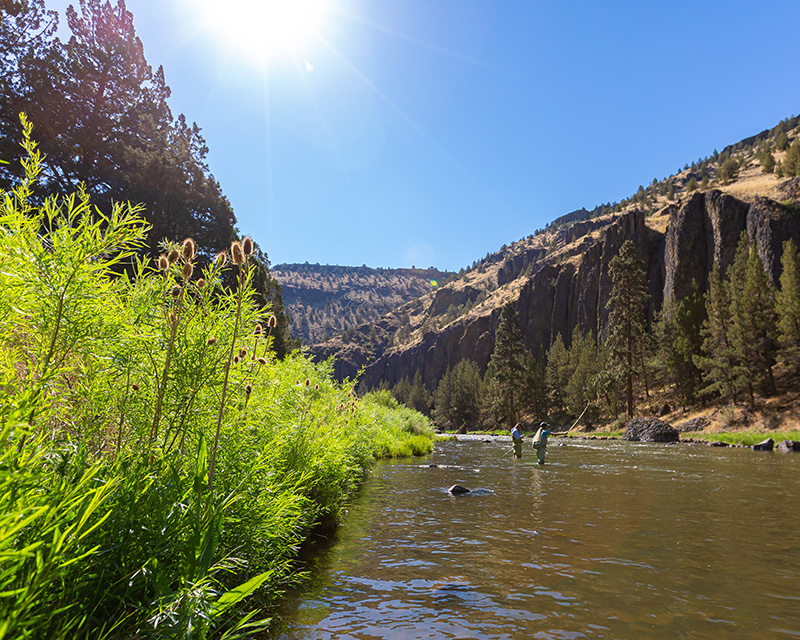 Fly fishing on the Crooked River near Bend, OR