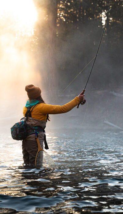 Fly fishing the Fall River near Bend, OR