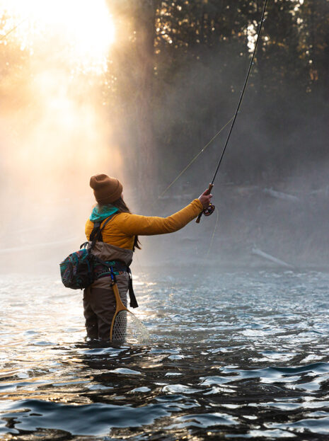 Fly fishing the Fall River near Bend, OR