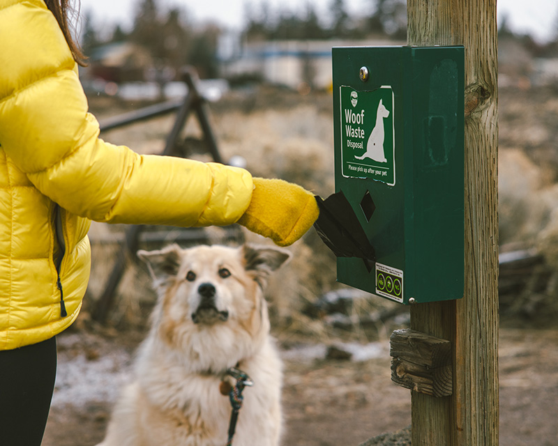 Dog poop bag dispenser in Bend, OR