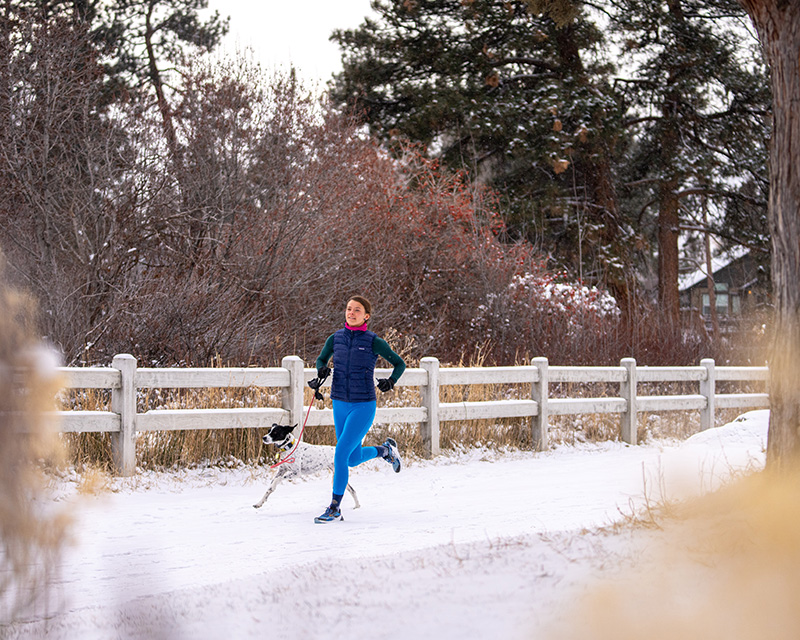 Trail running in Bend, Oregon in the winter