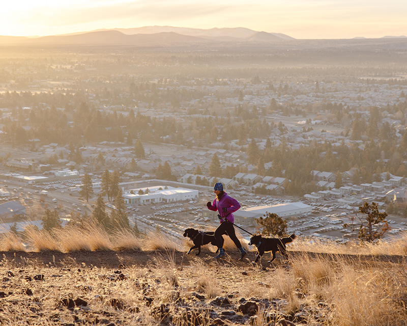 Trail running Pilot Butte in Bend, OR