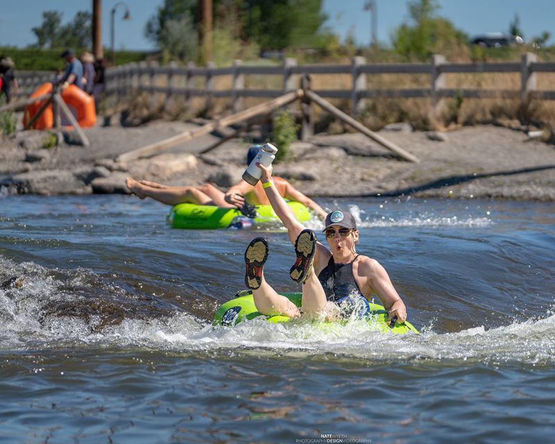 Floating through the whitewater rapids in Bend, OR