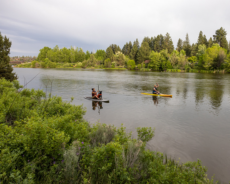 Paddleboards on the Deschutes River in Bend, OR