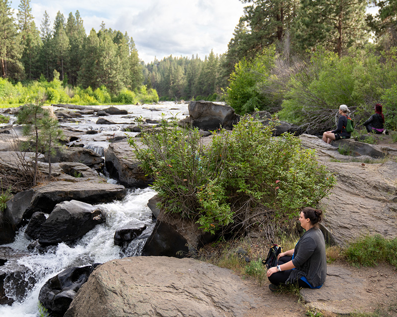 Meditating by the Deschutes River in Bend, OR