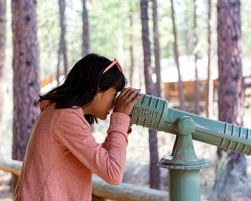 Using the telescope at the High Desert Museum in Bend, OR