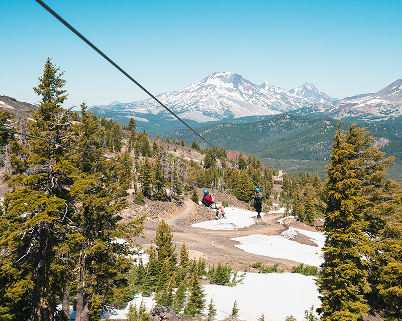 Zip line at Mt Bachelor near Bend, OR