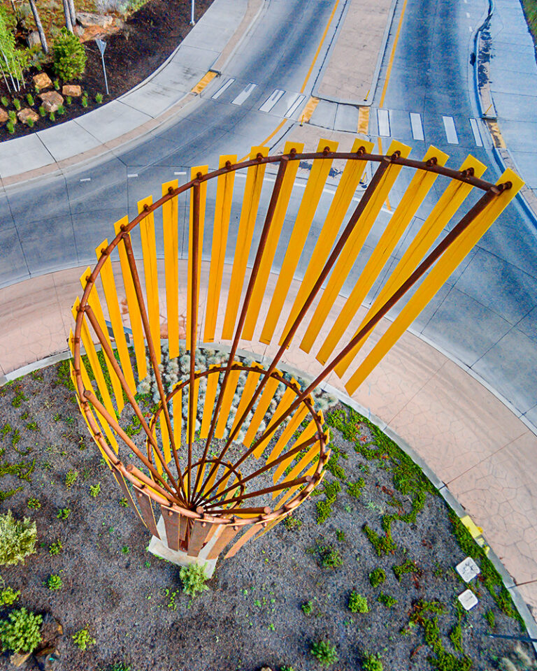 High Desert Spiral, a sculpture on the Roundabout Art Route in Bend, OR