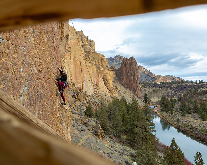 Rock climbing at Smith Rock State Park near Bend, OR