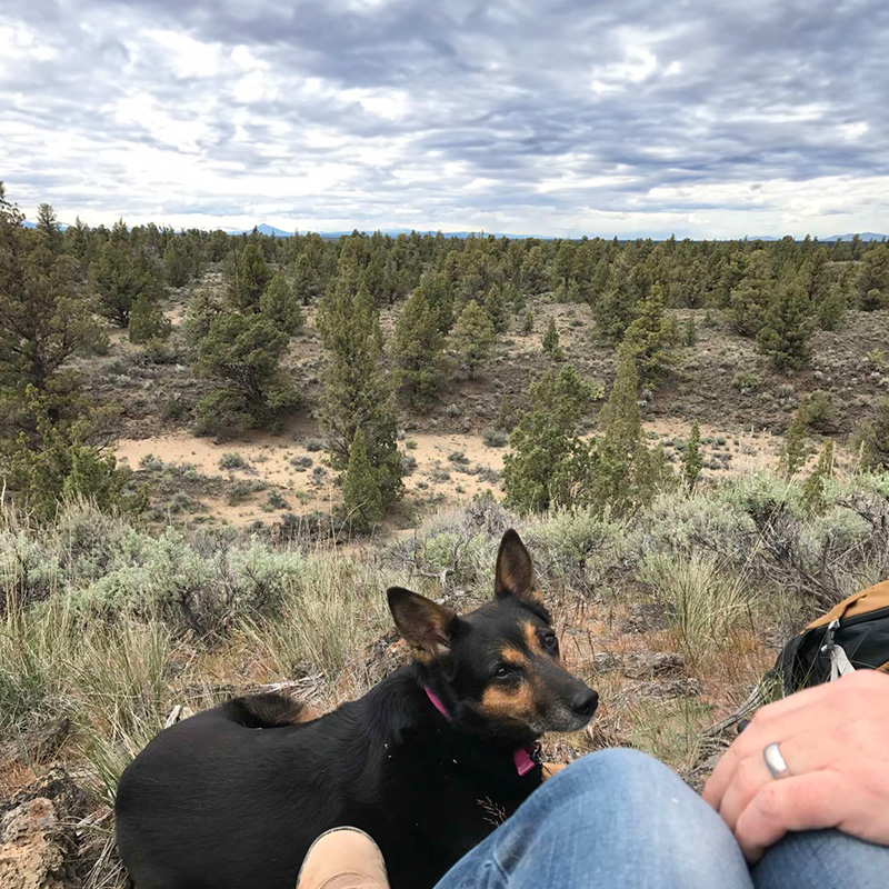  Blogger Tawna enjoys the Oregon Badlands Wilderness with husband, Craig, and Bindi pup.