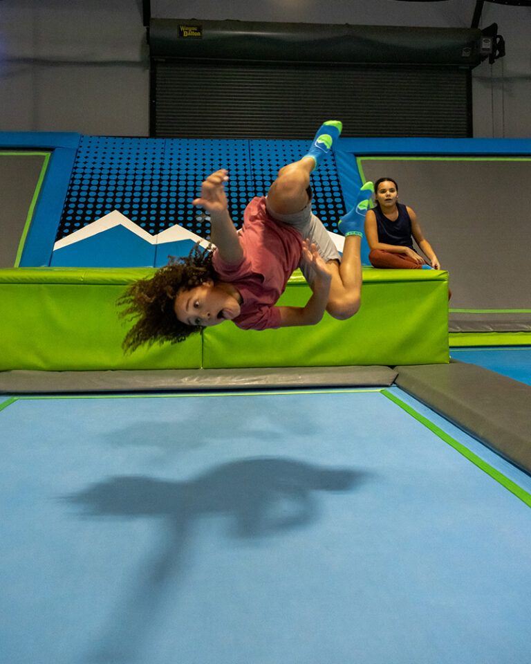 A child at the trampoline zoo in Bend, OR