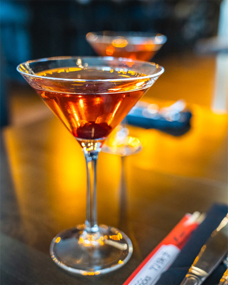 A whiskey cocktail at Chomp Chomp in Bend, OR