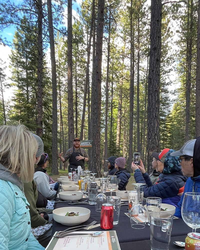 Forage dinner in the Deschutes National Forest with Wanderlust Tours in Bend, Oregon.
