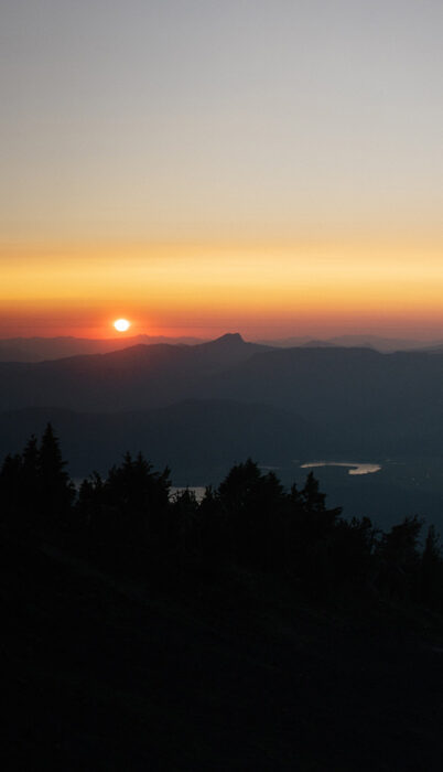 Smoky sunset from Mt Bachelor