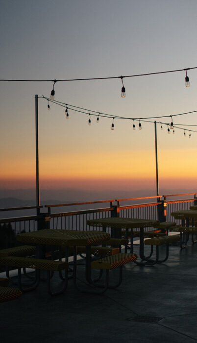 Mt. Bachelor Sunset Dinner view from the lodge of the Three Sisters in Bend, Oregon