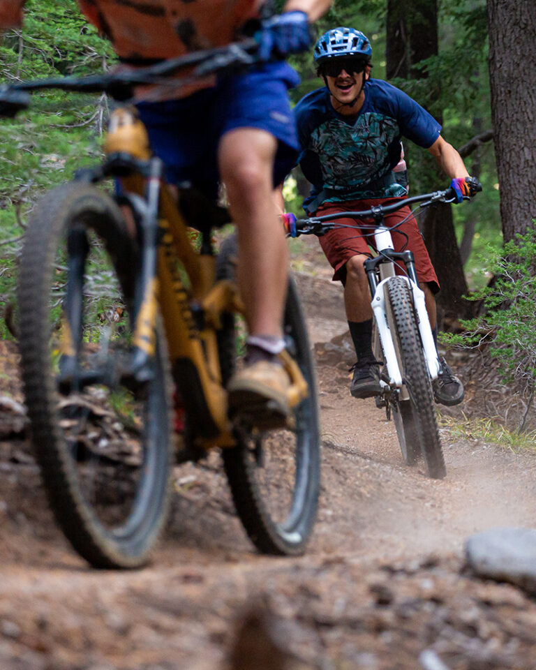 Two mountain bikers near Bend, OR